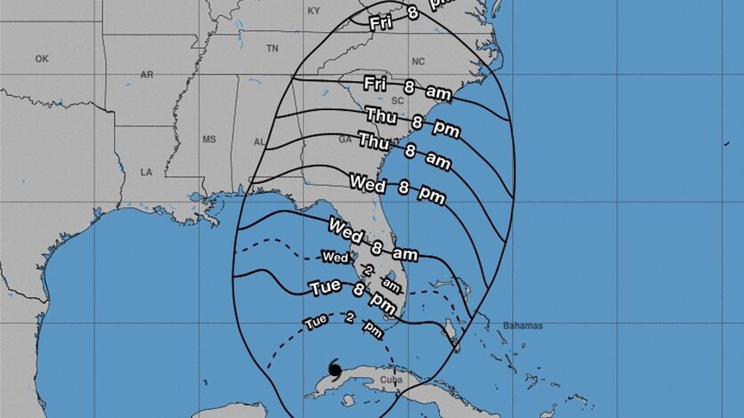 飓风伊恩的路径图